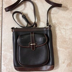 Dooney & Bourke Black and Brown Crossbody Bag